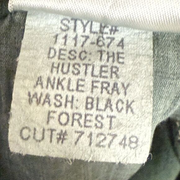 Mother The Hustler Ankle Fray Jeans Second Chance High Rise Black Forest Size 28 - Picture 16 of 16